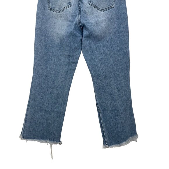 By.Rewash Womens Distressed Flared Leg Cropped Jeans Size 7/28 Medium Wash - Picture 10 of 10